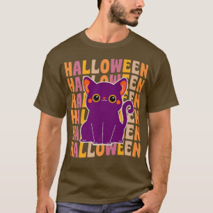 Niedlich Black Cat 70er 80er Retro Vintag Style Ha T-Shirt