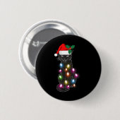 Niedlich Black Cat Christmas Light Fun Cat Lover C Button (Vorne & Hinten)
