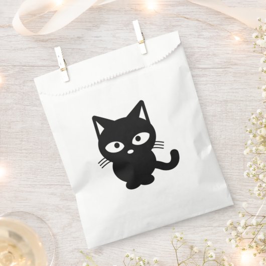 Niedlich Black Cat Friendly Kitty Halloween Geschenktütchen (Ausgeschnitten)