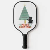 Niedlich Black Cat Frohe Weihnachtsbaum Urlaub Pickleball Schläger (Rückseite)