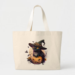 Niedlich Black Cat Halloween Jumbo Stoffbeutel