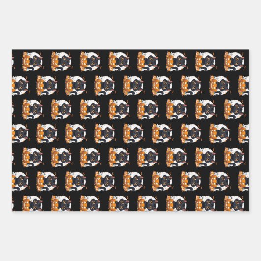 Niedlich Black Cat Halloween | Kawaii Pumpkin Geschenkpapier Set (Vorderseite)