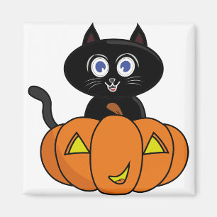 Niedlich Black Cat Halloween Magnet