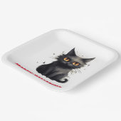 Niedlich Black Cat Halloween Pappteller (Gewinkelt)