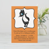 Niedlich Black Cat Halloween-Party Einladung (Stehend Vorderseite)