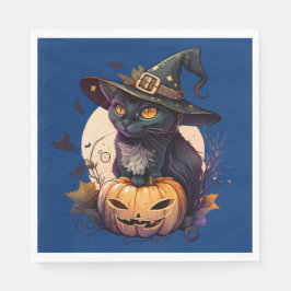 Niedlich Black Cat Halloween Serviette