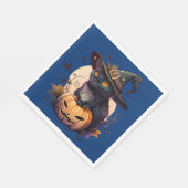 Niedlich Black Cat Halloween Serviette (Ecke)