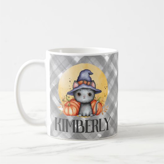 Niedlich Black Cat Happy Halloween Kaffeetasse (Links)