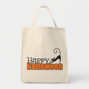 Niedlich Black Cat Happy Halloween Tragetasche