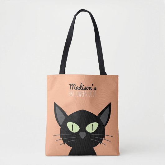 Niedlich Black Cat Kids Halloween Tasche (Vorderseite)