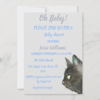 Niedlich Black Cat Kitten Kitten Blue Baby Dusche