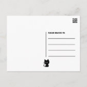 Niedlich Black Cat Kitten Kitten Vielen Dank Postkarte (Rückseite)