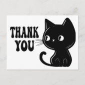 Niedlich Black Cat Kitten Kitten Vielen Dank Postkarte (Vorderseite)