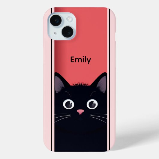 Niedlich Black Cat Kitten Moderner Personalisierte Case-Mate iPhone Hülle (Rückseite)