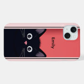 Niedlich Black Cat Kitten Moderner Personalisierte iPhone Hülle (Rückseite (Horizontal))