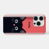 Niedlich Black Cat Kitten Moderner Personalisierte iPhone Hülle (Rückseite (Horizontal))