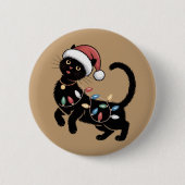 Niedlich Black Cat Lover Weihnachtsgeschenk Mama F Button (Vorderseite)