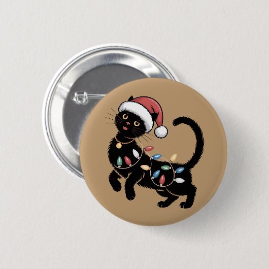 Niedlich Black Cat Lover Weihnachtsgeschenk Mama F Button (Vorne & Hinten)