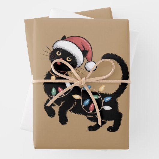 Niedlich Black Cat Lover Weihnachtsgeschenk Mama F Geschenkpapier Set (Beispiel)