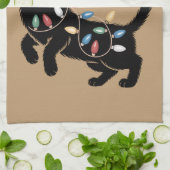 Niedlich Black Cat Lover Weihnachtsgeschenk Mama F Geschirrtuch (Gefaltet)