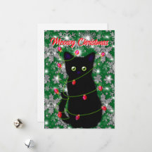Niedlich Black cat Meowy Christmas