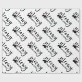 Niedlich Black Cat Pattern Meowy Weihnachten Geschenkpapier (Flach)