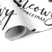 Niedlich Black Cat Pattern Meowy Weihnachten Geschenkpapier (Rolleneckpunkt)
