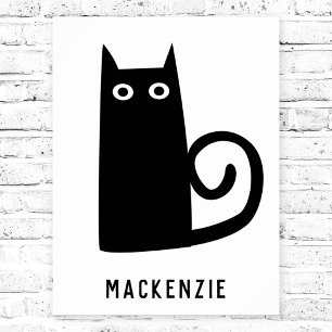 Niedlich Black Cat Personalisiert Poster
