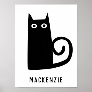 Niedlich Black Cat Personalisiert Poster