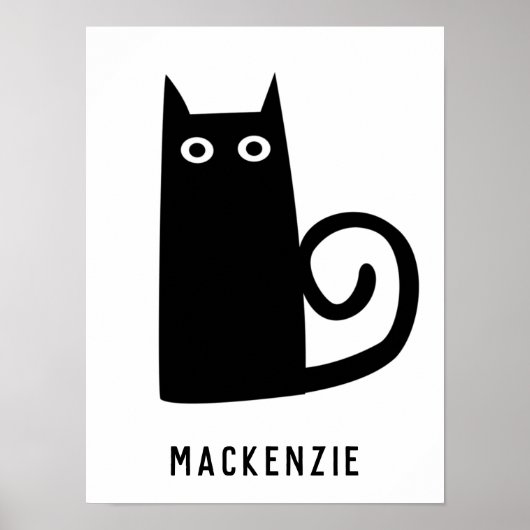Niedlich Black Cat Personalisiert Poster (Vorne)