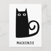Niedlich Black Cat Personalisiert Postkarte (Vorderseite)