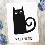 Niedlich Black Cat Personalisiert Postkarte<br><div class="desc">Eine lustige kleine schwarze Katze. Originelle Kunst von Nic Squirrell. Ändern Sie den Namen,  um ihn zu personalisieren.</div>