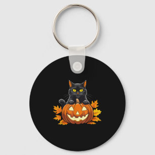 Niedlich Black Cat Pumpkin Halloween Kostüm Spooky Schlüsselanhänger