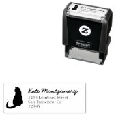 Niedlich Black Cat Rücksendeadresse Permastempel (Beispiel)