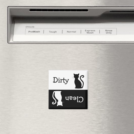 Niedlich Black Cat Silhouette Saubere Geschirrspül Magnet (In Situ (Geschirrspüler))