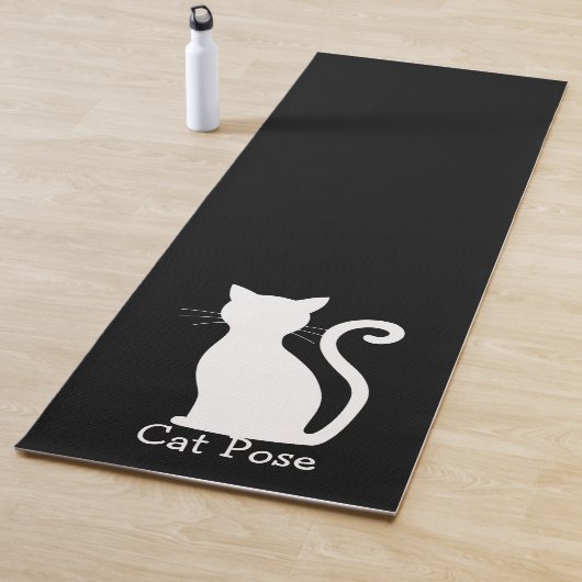 Niedlich Black Cat Silhouette Spaß Schwarz und Wei Yogamatte (Beispiel)