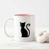 Niedlich Black Cat Silhouette Spaß Schwarz und Wei