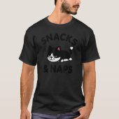 Niedlich Black Cat Snacks Nickerchen Funny Sprichw T-Shirt (Vorderseite)