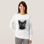 Niedlich Black Cat Sweatshirt T-Shirt (Vorne ganz)