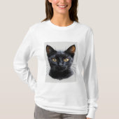 Niedlich Black Cat Sweatshirt T-Shirt (Vorderseite)