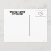 Niedlich Black Cat Vampire Halloween Feiertagspostkarte (Rückseite)