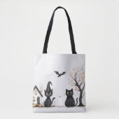 Niedlich Black Cats Ghost Bat Halloween Tasche (Vorderseite)