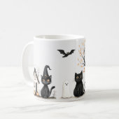 Niedlich Black Cats Halloween-Party Kaffeetasse (Vorderseite Links)