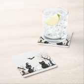 Niedlich Black Cats Halloween-Party Rechteckiger Pappuntersetzer (Vor Ort)