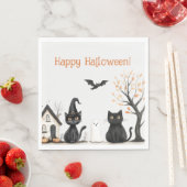 Niedlich Black Cats Halloween-Party Serviette (Beispiel)