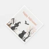 Niedlich Black Cats Halloween-Party Serviette (Ecke)