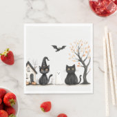 Niedlich Black Cats Halloween-Party Serviette (Beispiel)