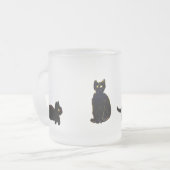 Niedlich Black Cats Kitty Mattglastasse (Vorderseite Links)