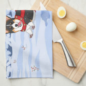 Niedlich Black Corgi Weihnachts-Rentierkostüm Geschirrtuch (Viertel Falte)