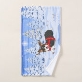 Niedlich Black Corgi Weihnachts-Rentierkostüm Handtuch (Handtuch)